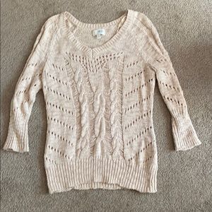 Tan 3/4 sleeve sweater
